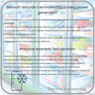  Bismuth Telluride: Yüksek Termal İletkenlik İçin Yeni Nesil Soğutma Çözümü mü?